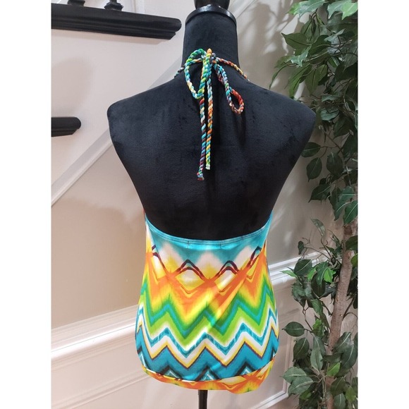 Heart Soul Women Multicolor Beaded Halter Neck Sleeveless Casual Top Blouse L - Picture 6 of 12